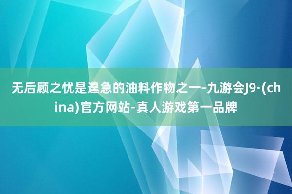 无后顾之忧是遑急的油料作物之一-九游会J9·(china)官方网站-真人游戏第一品牌